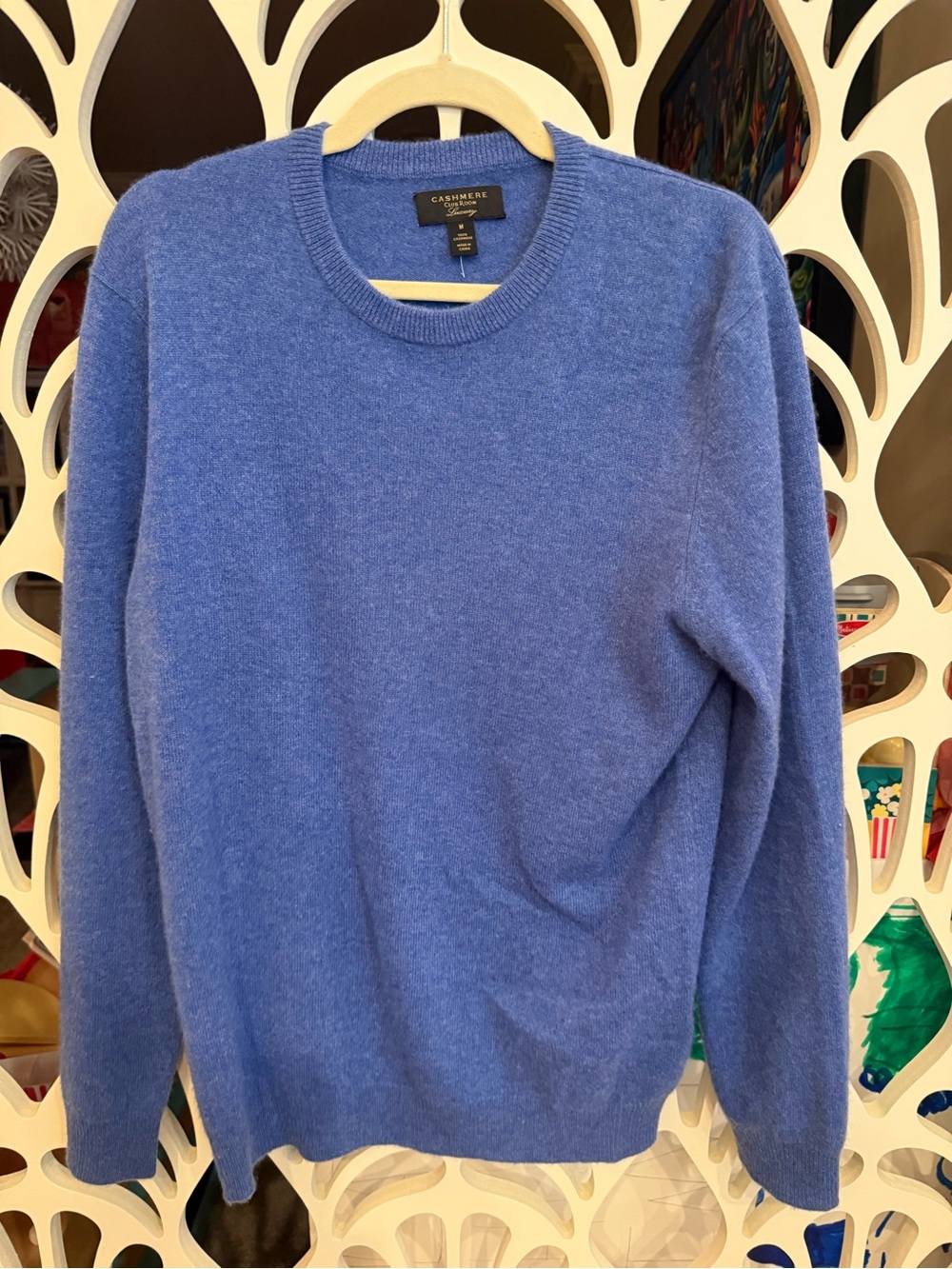 Club Room Blue Crewneck Cashmere Sweater